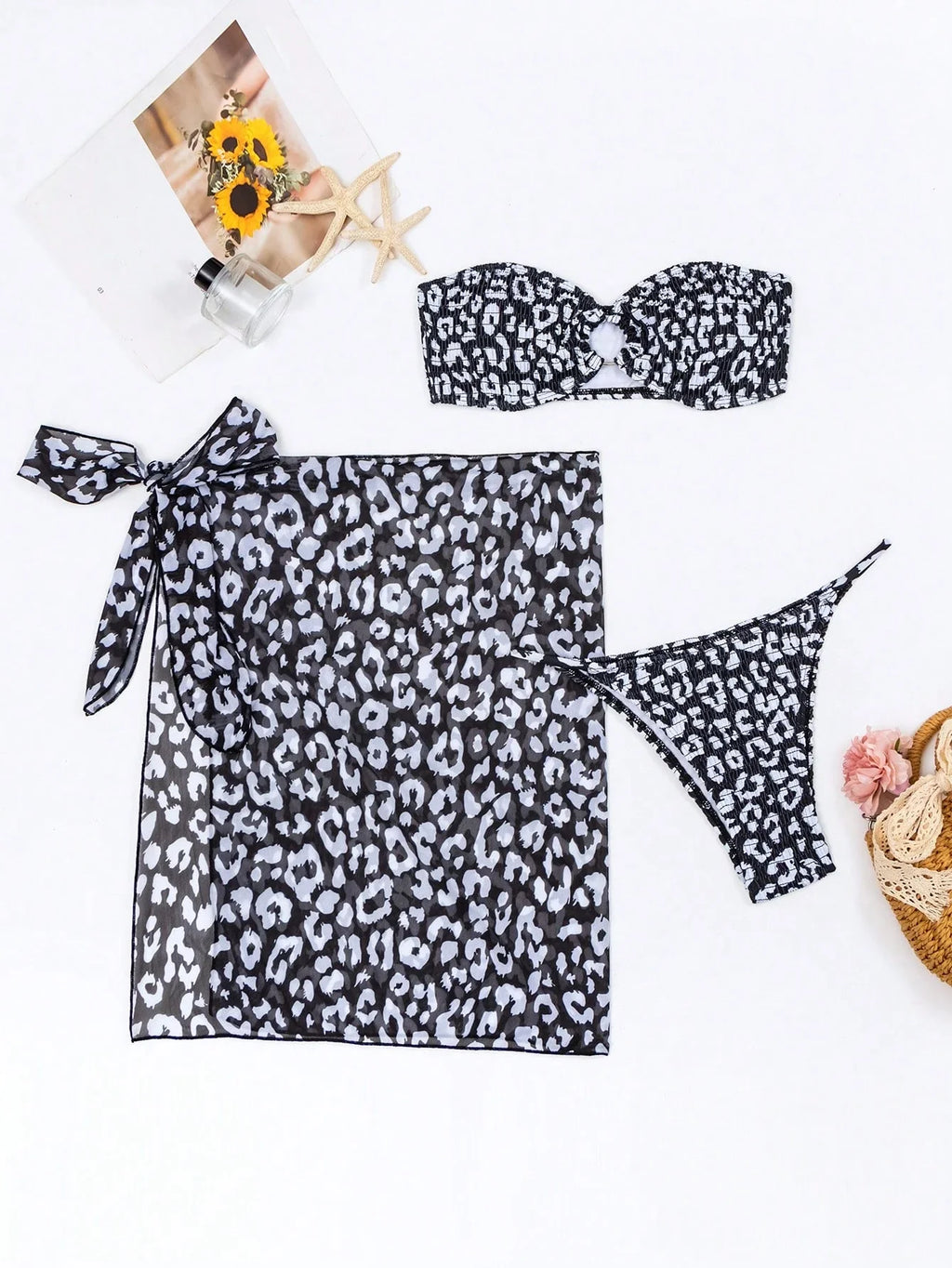 Conjunto Biquíni 3 Peças Saia Tropical