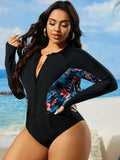 Maiô Plus Size Plantas Tropicais