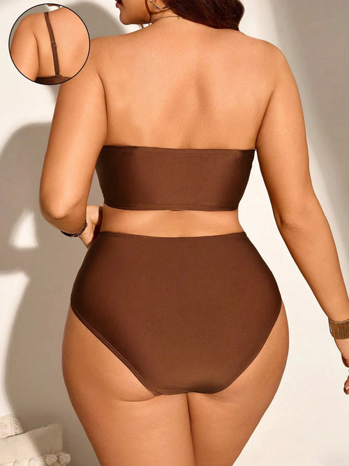 Biquíni Casual Plus Size Listrado G2
