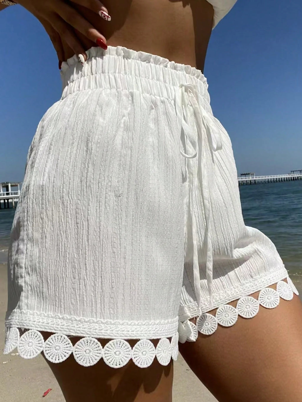 Short Saída de Praia Franzido