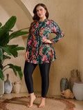 Conjunto Burkini 2 Peças Plus Size Vestido Floral