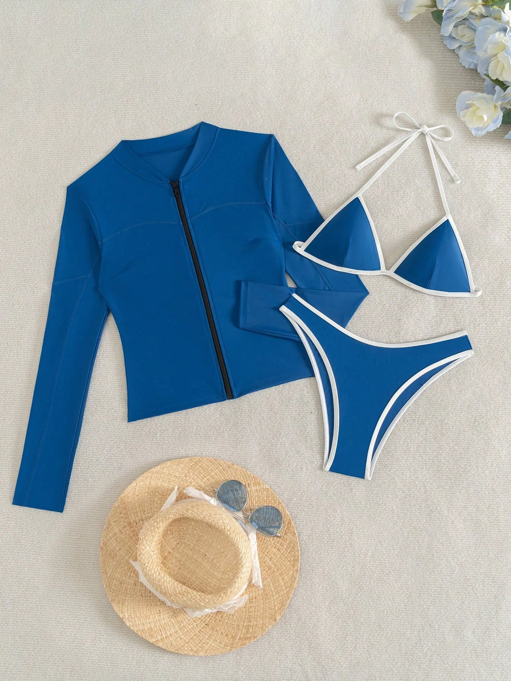 Conjunto Biquíni 3 Peças Esportivo Minimalista