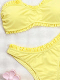 Biquíni Amarelo Com Babado