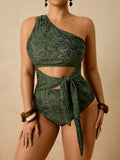 Maiô Elegante Plantas Plus Size