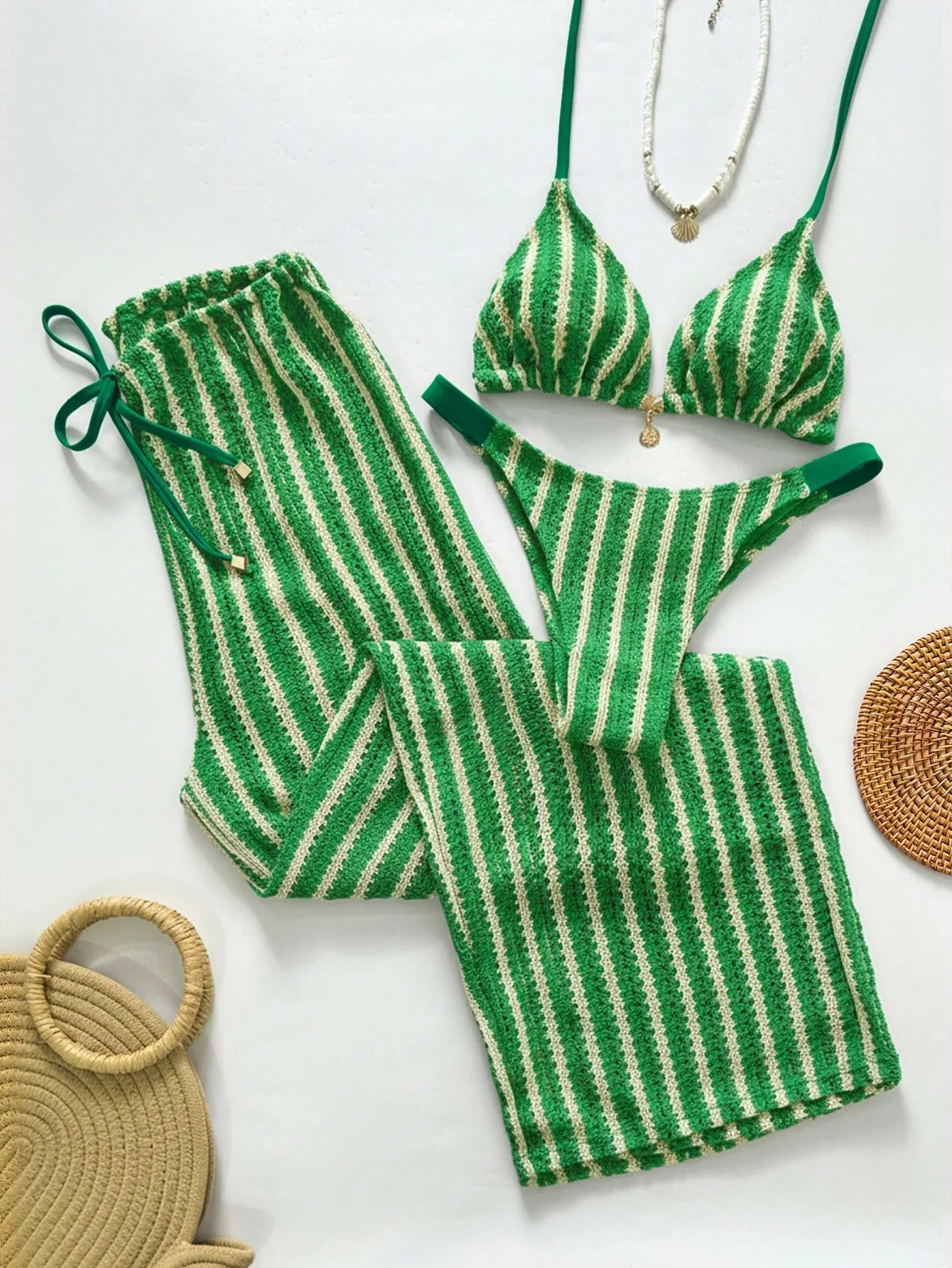 Conjunto Biquíni 3 Peças Crochê