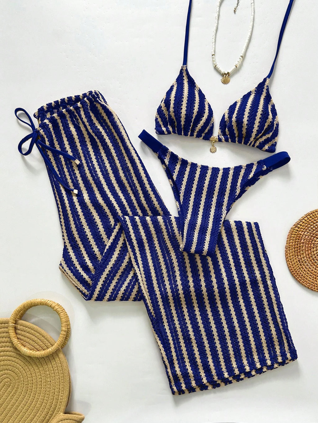 Conjunto Biquíni 3 Peças Crochê