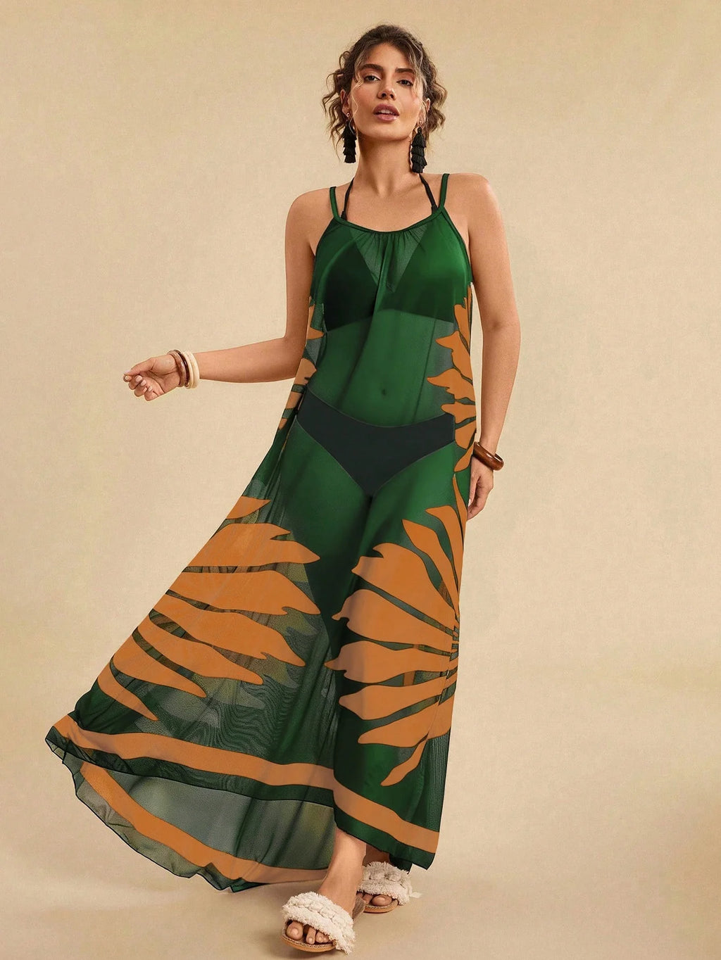 Vestido De Praia Plus Size Floral