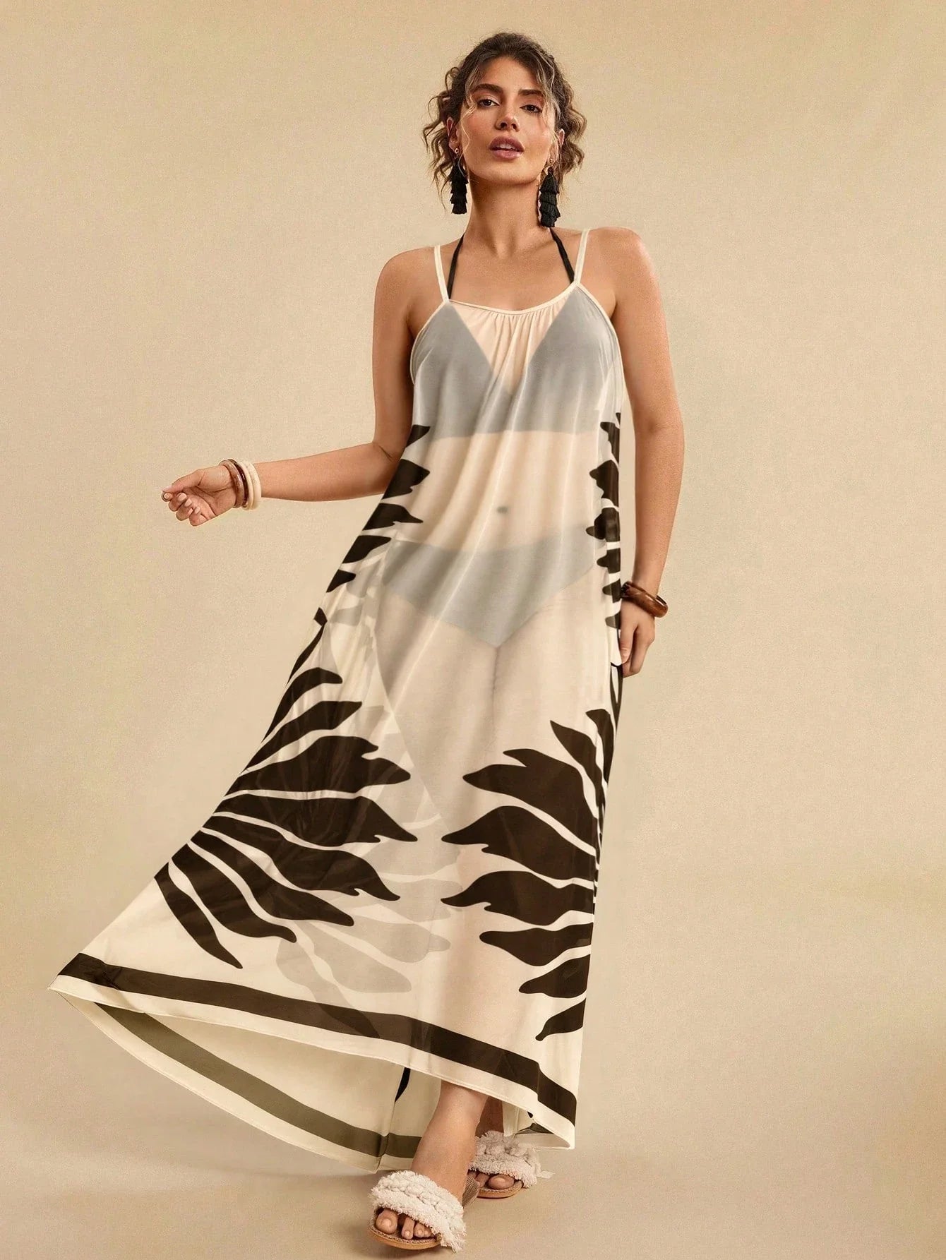 Vestido De Praia Plus Size Floral