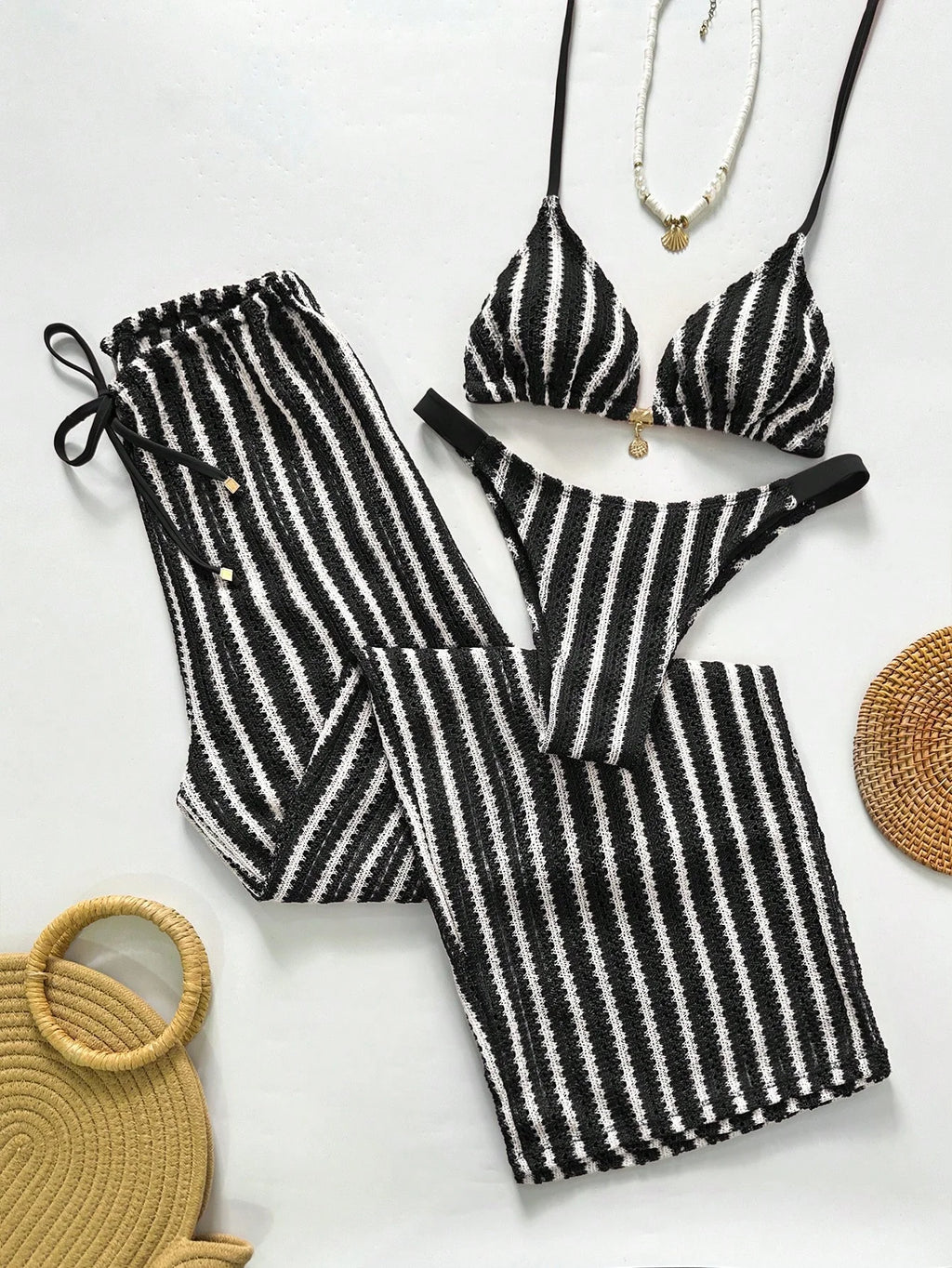 Conjunto Biquíni 3 Peças Crochê
