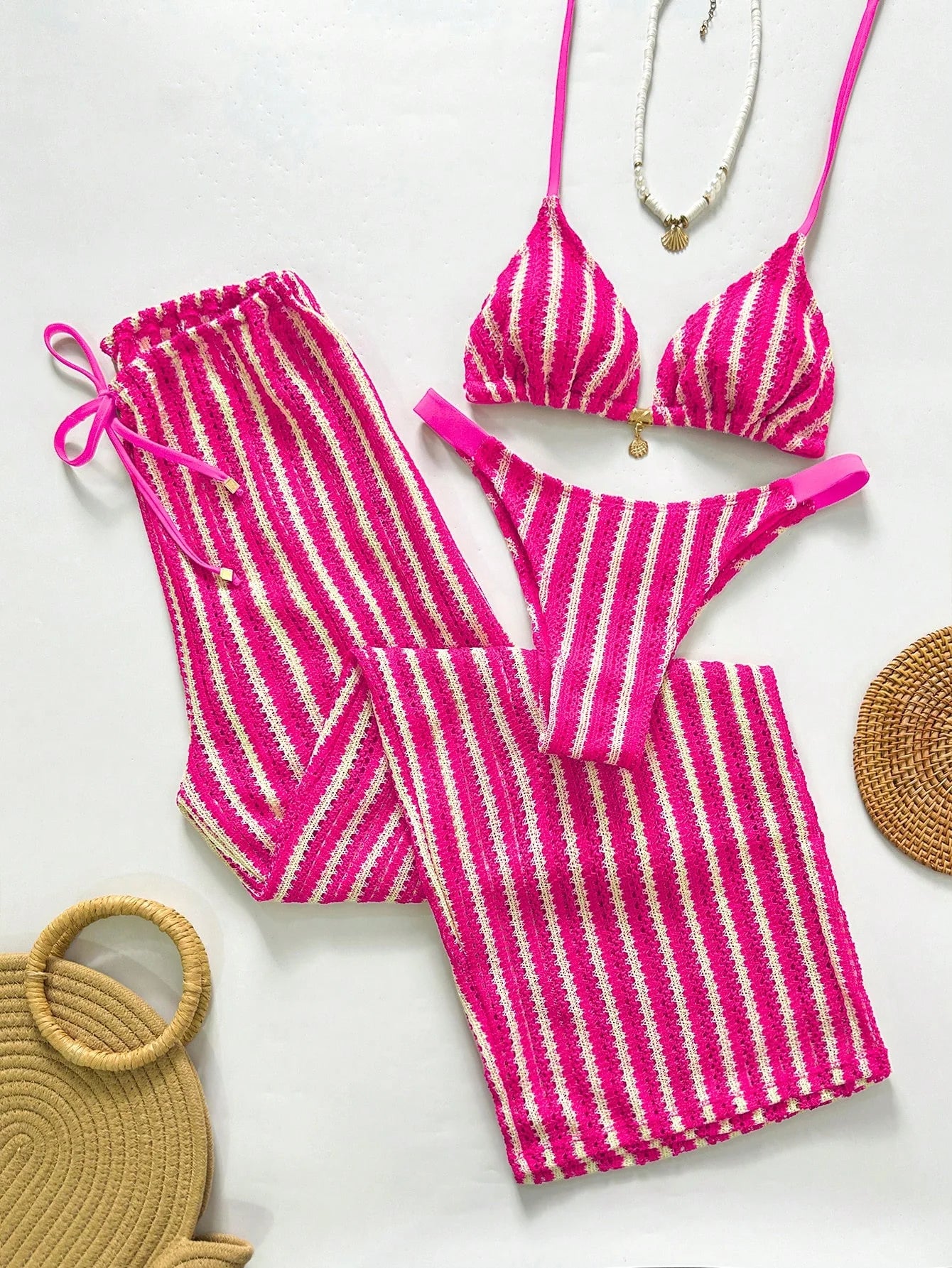 Conjunto Biquíni 3 Peças Crochê