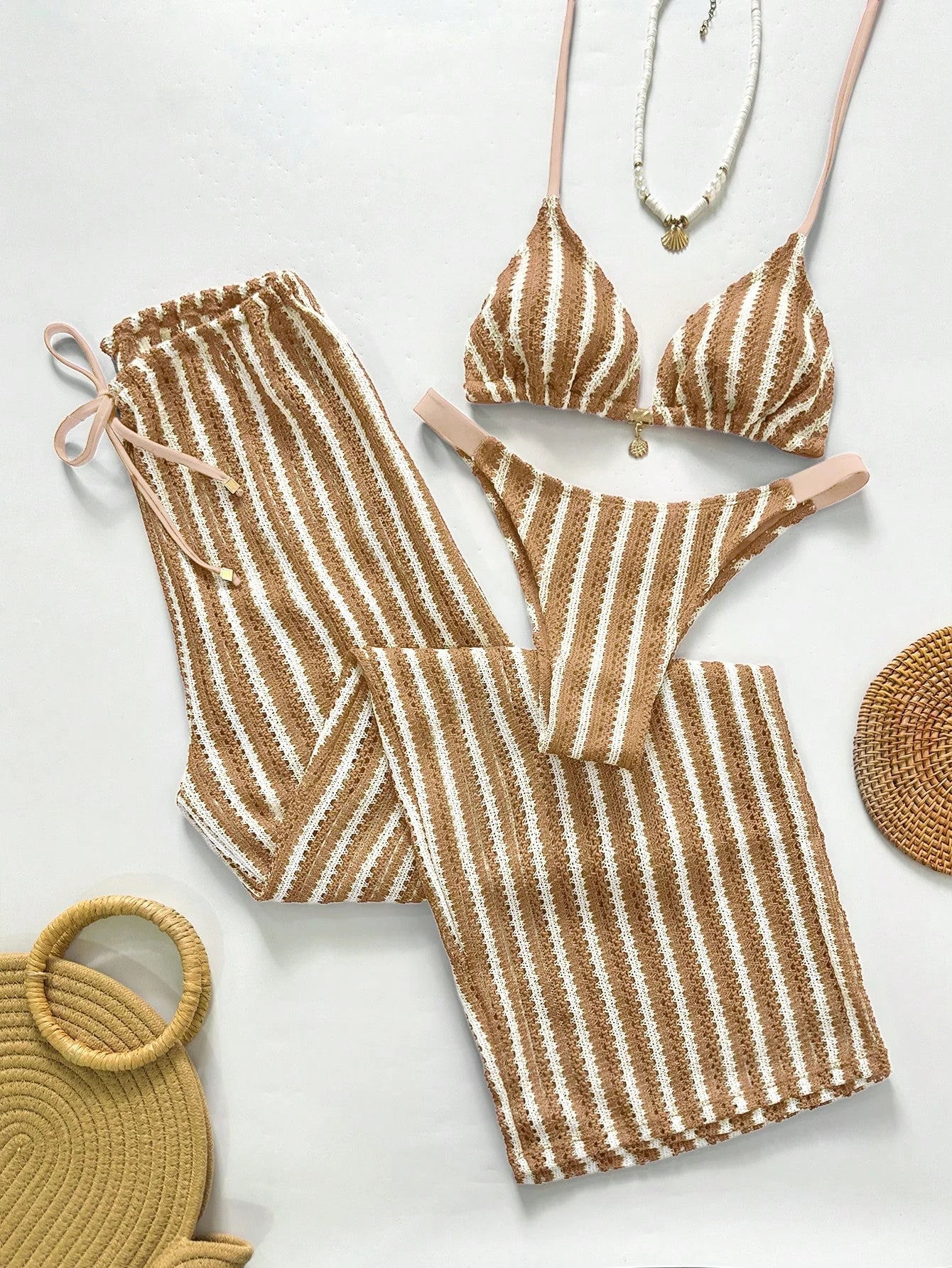 Conjunto Biquíni 3 Peças Crochê