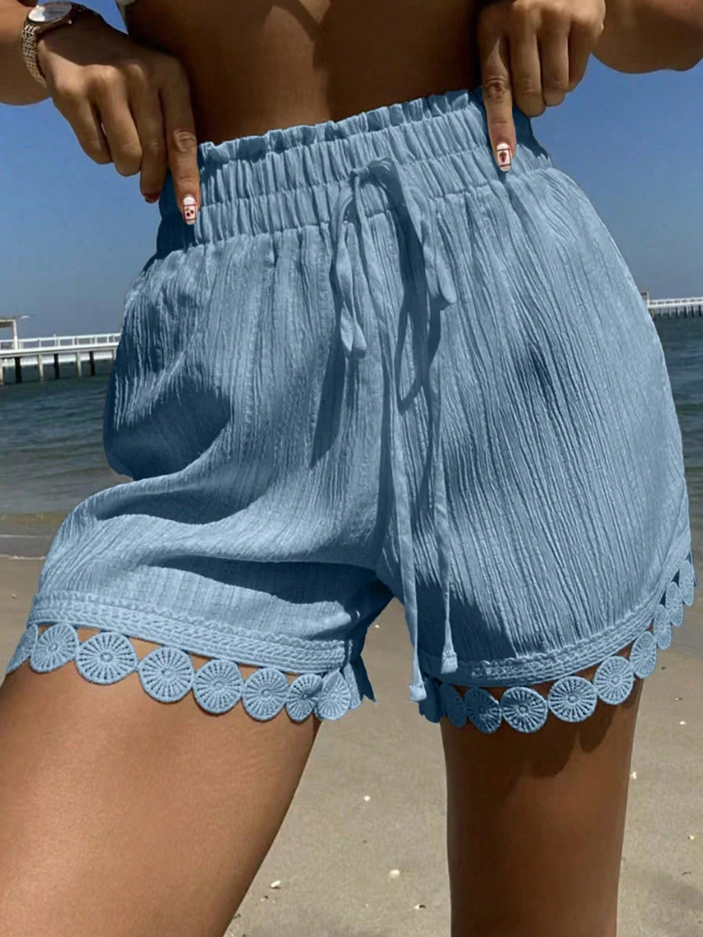 Short Saída de Praia Franzido