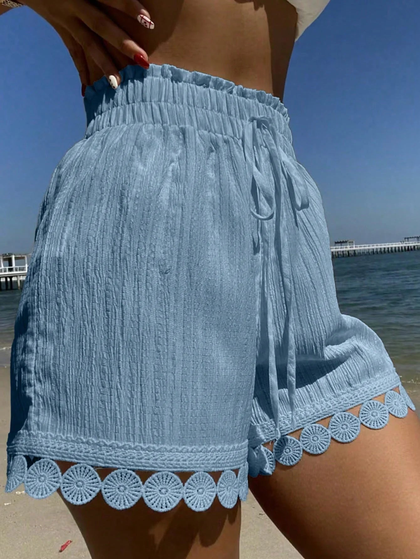 Short Saída de Praia Franzido