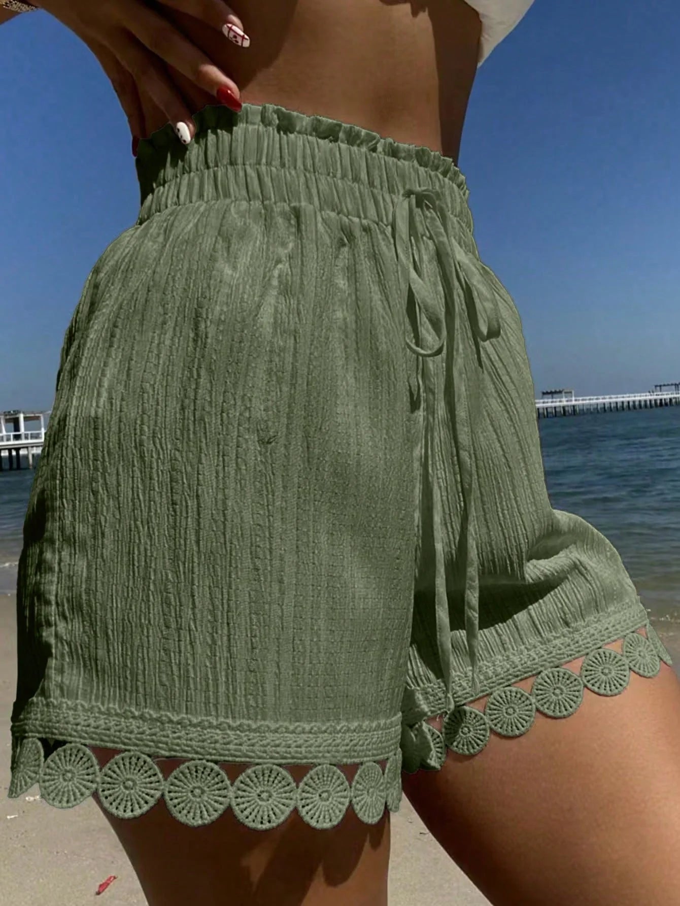 Short Saída de Praia Franzido