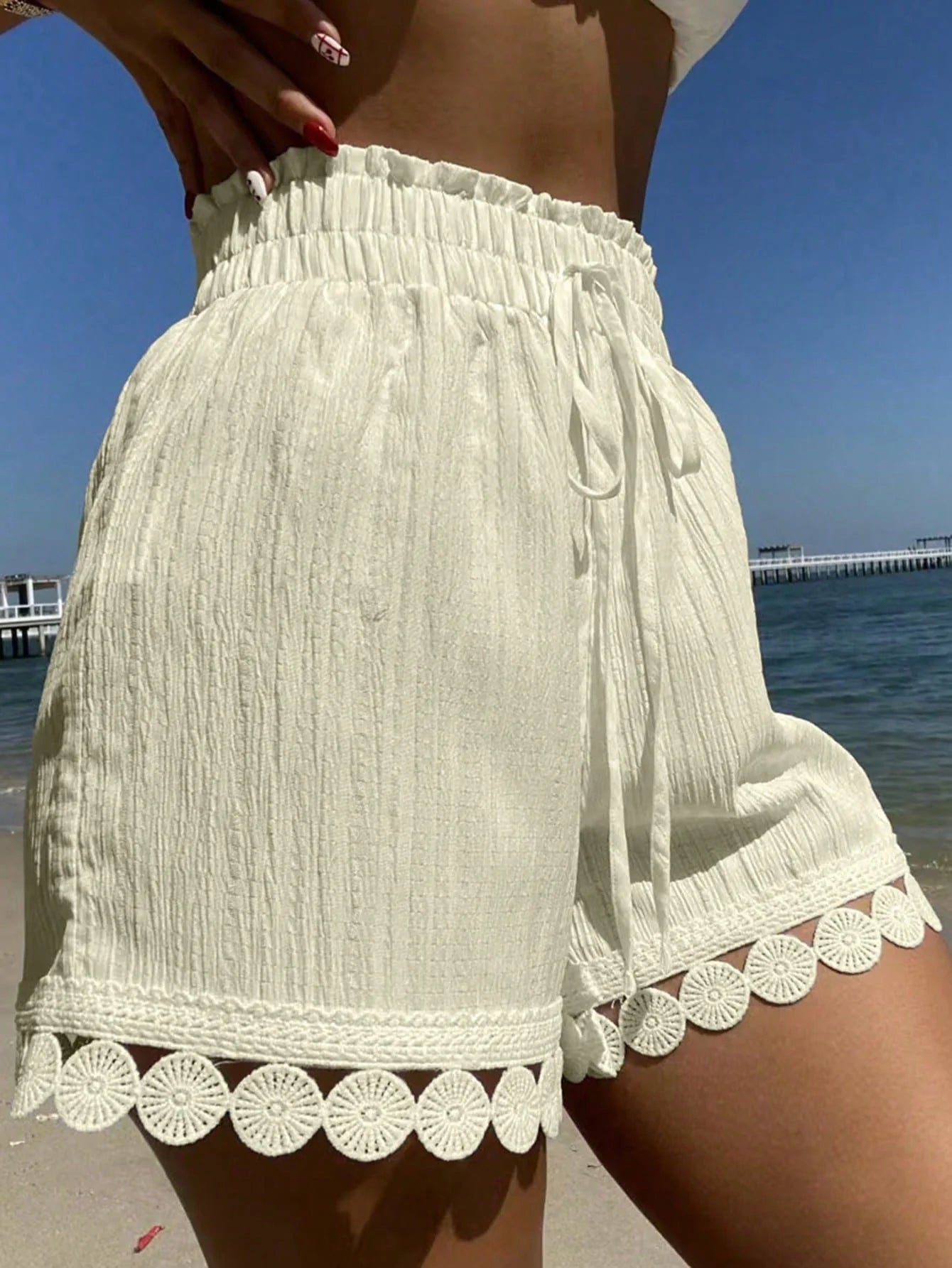 Short Saída de Praia Franzido