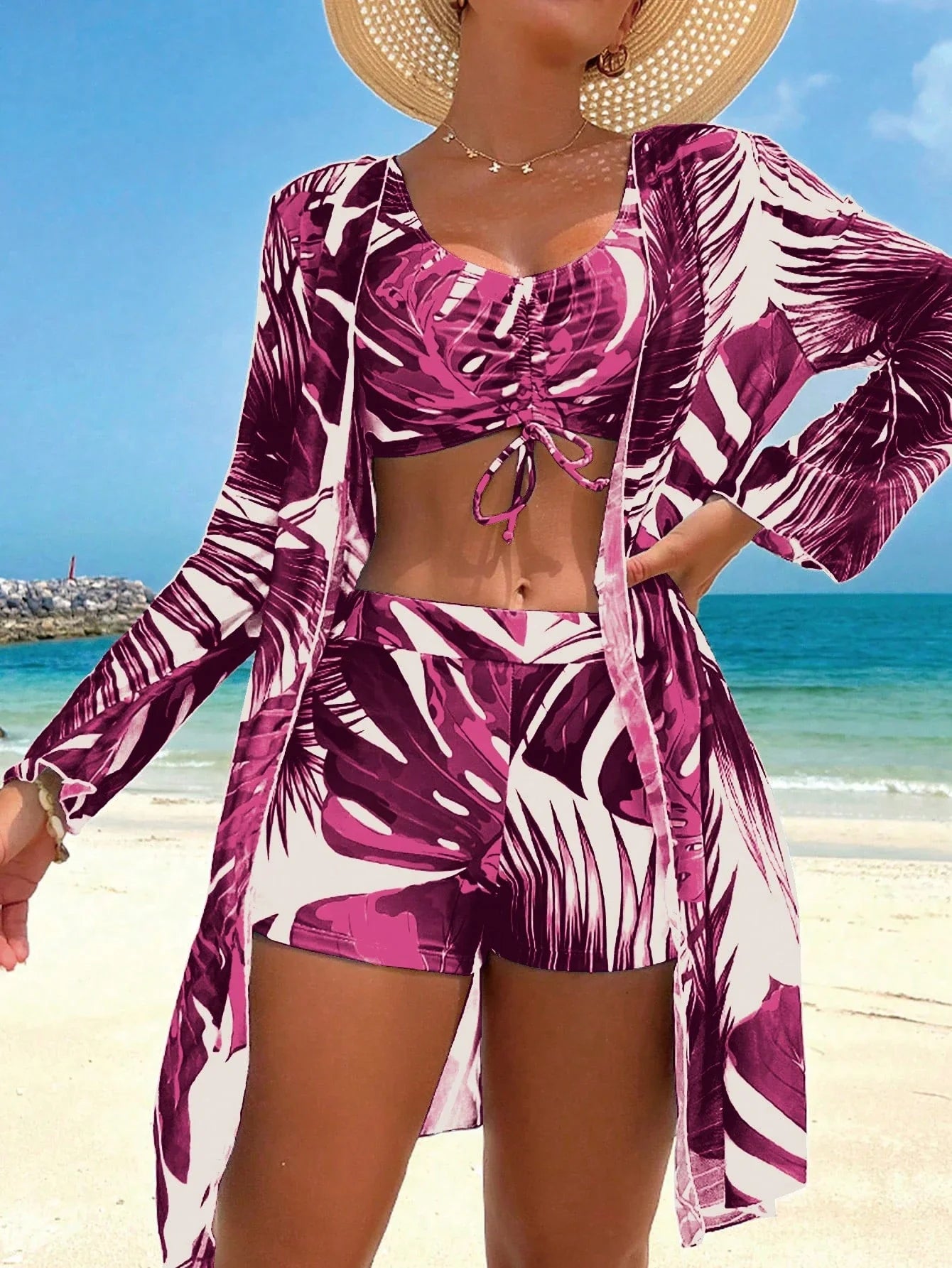 Conjunto Biquíni Tropical 3 Peças Laura