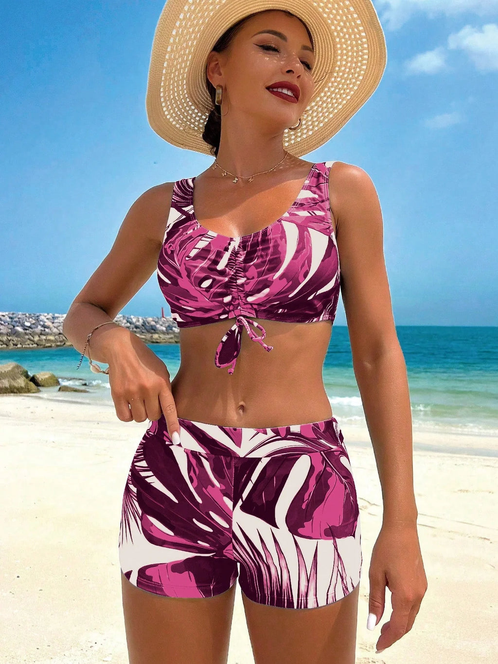 Conjunto Biquíni Tropical 3 Peças Laura