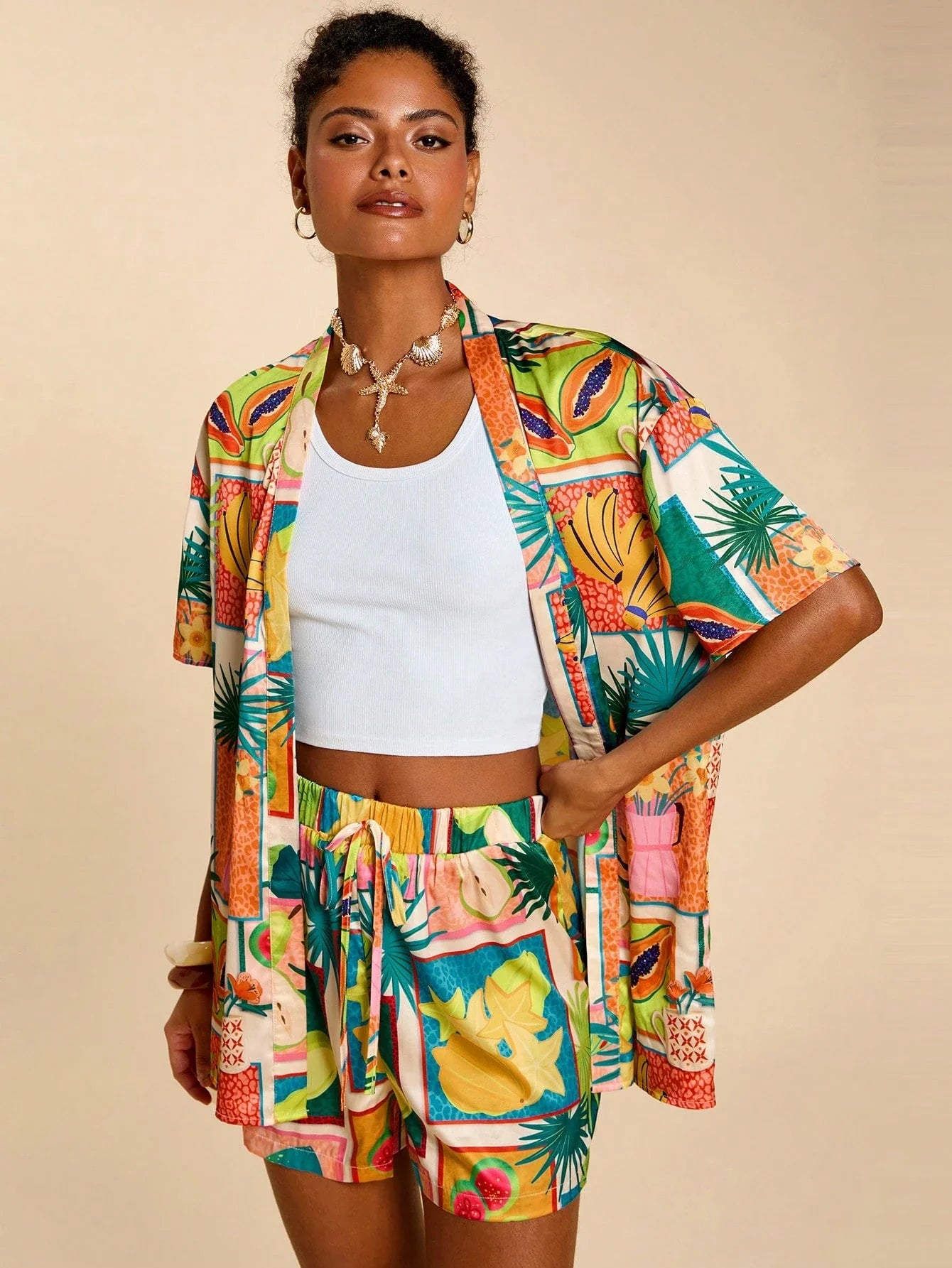 Conjunto Tropical 2 Peças Casual