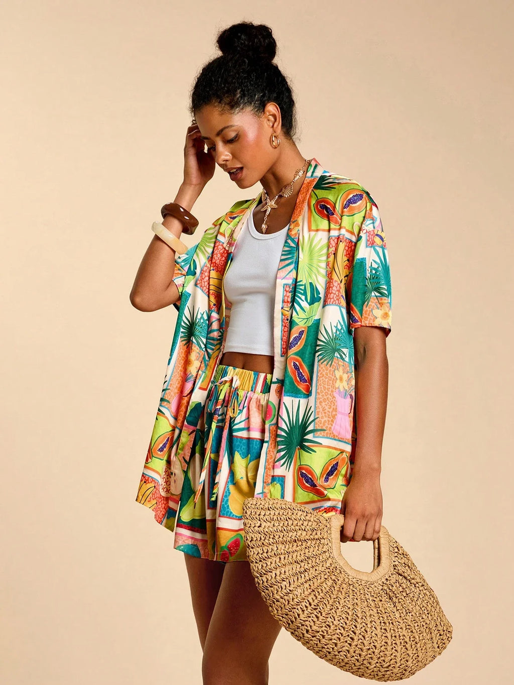 Conjunto Tropical 2 Peças Casual