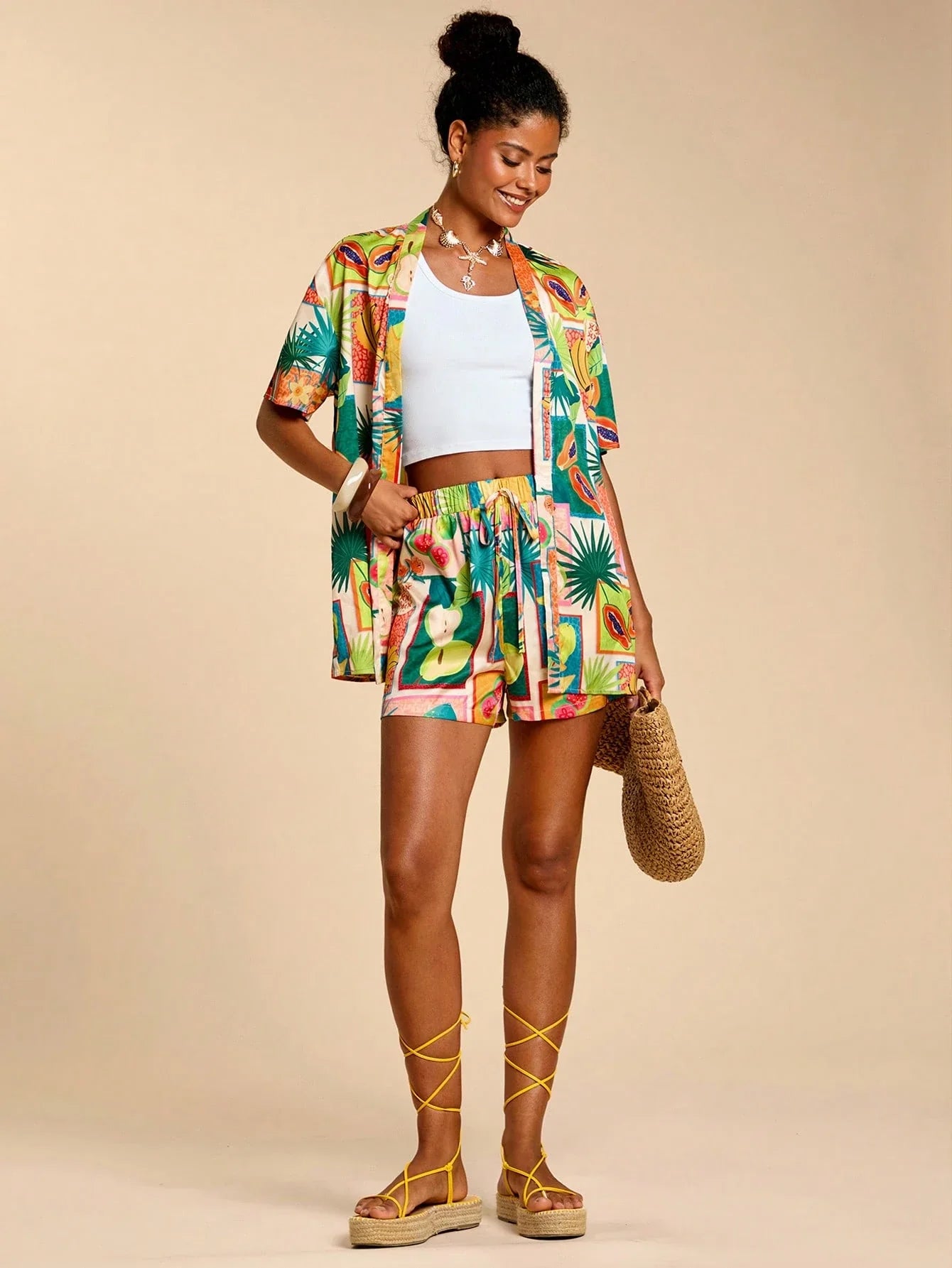 Conjunto Tropical 2 Peças Casual