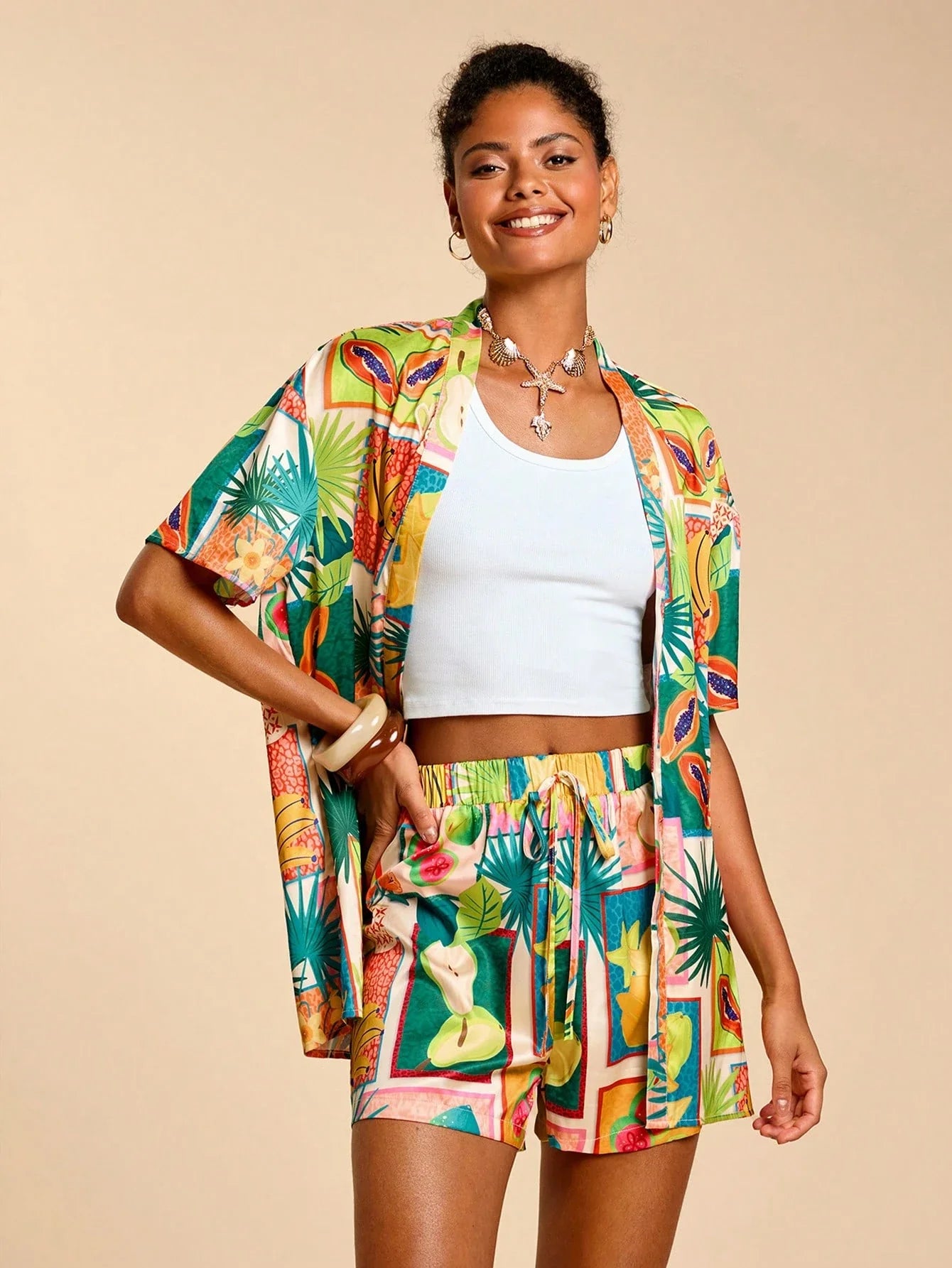 Conjunto Tropical 2 Peças Casual