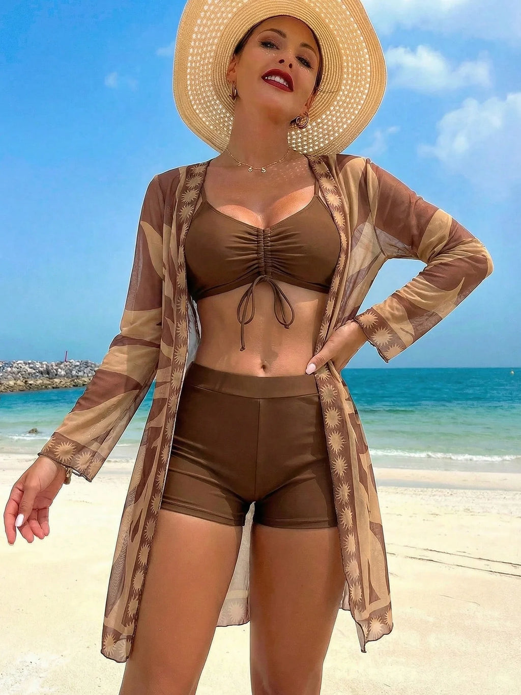 Conjunto Biquíni Tropical 3 Peças Laura