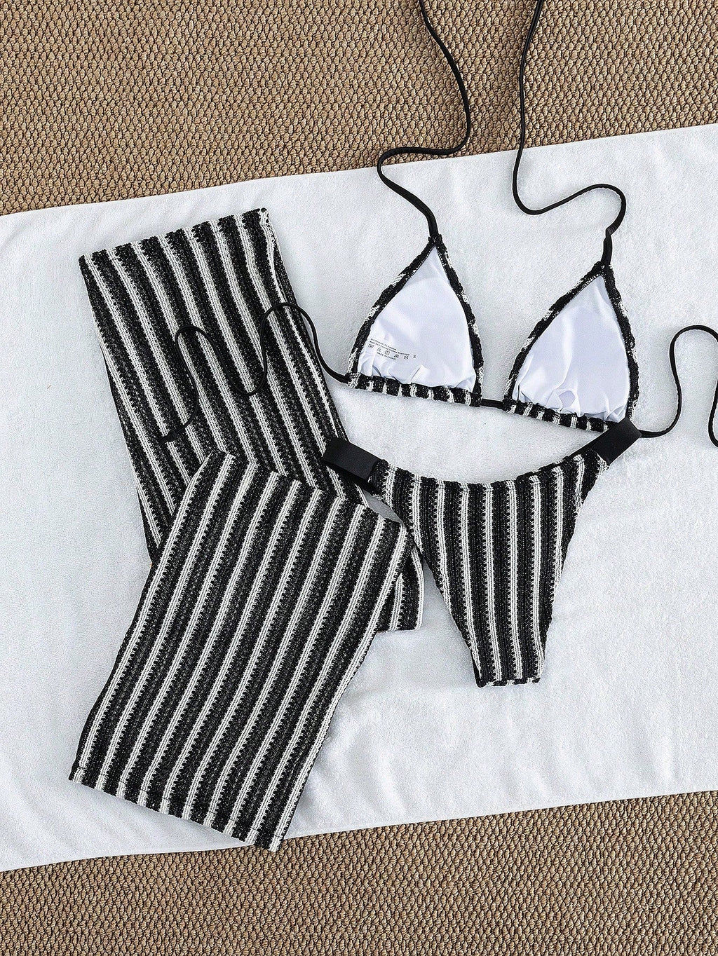 Conjunto Biquíni 3 Peças Tricô Rebeca
