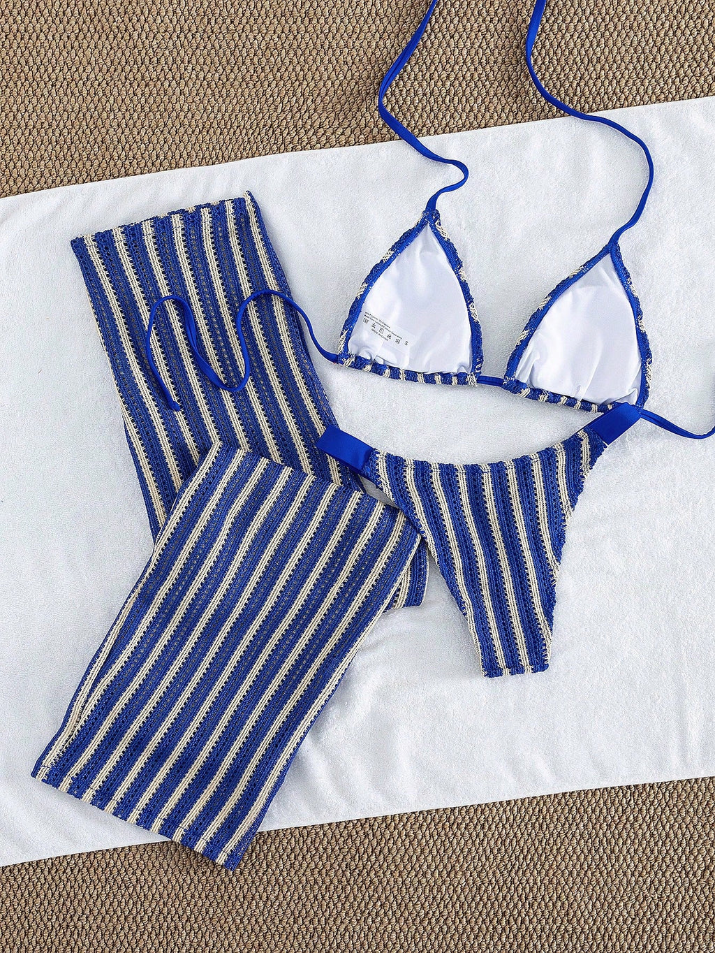Conjunto Biquíni 3 Peças Tricô Rebeca