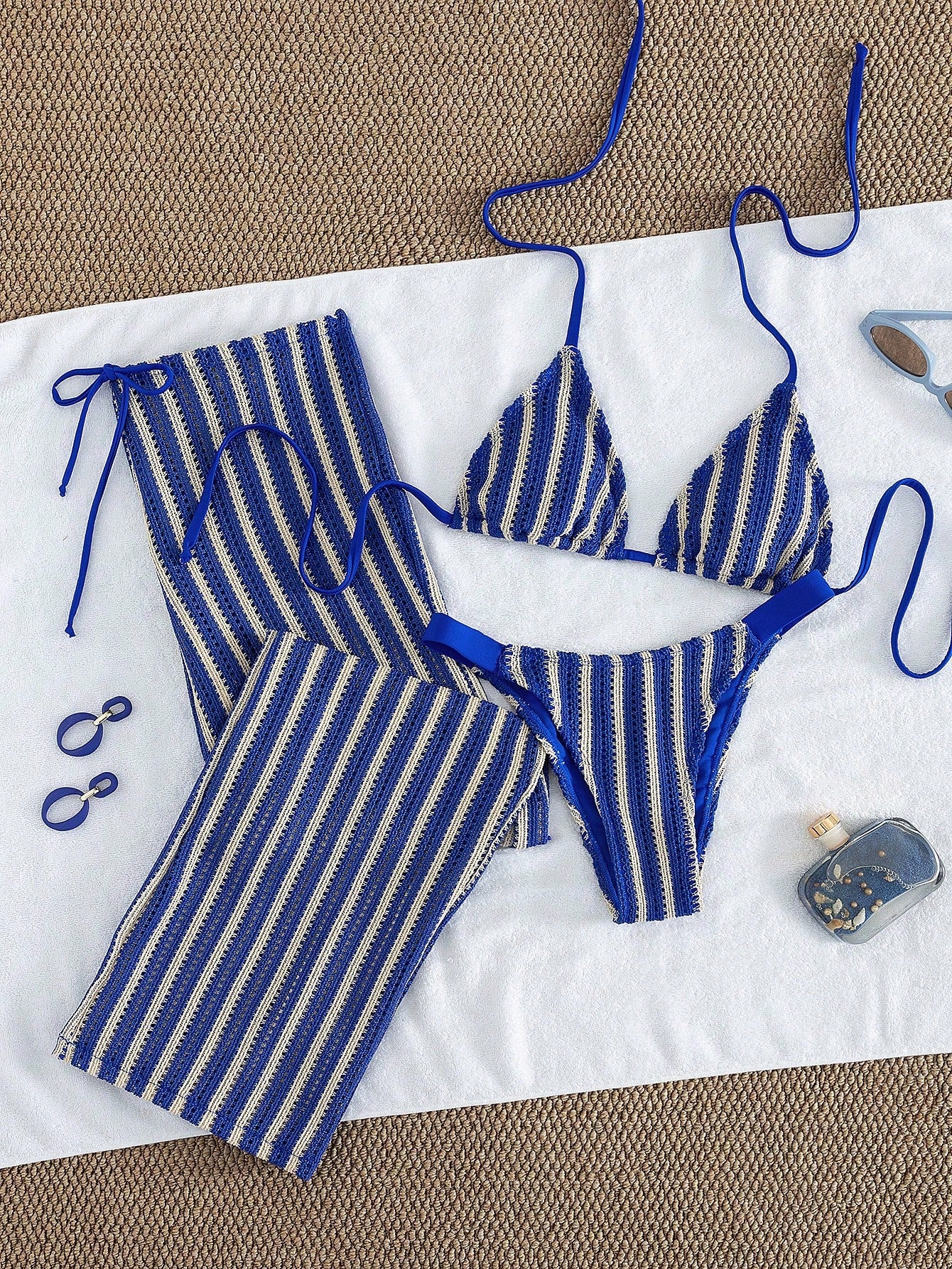 Conjunto Biquíni 3 Peças Tricô Rebeca