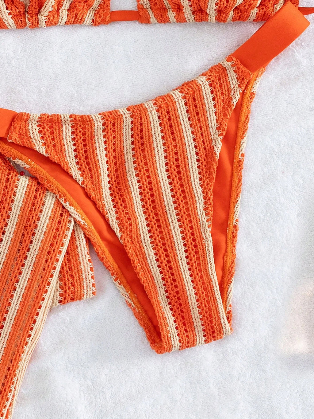 Conjunto Biquíni 3 Peças Tricô Rebeca