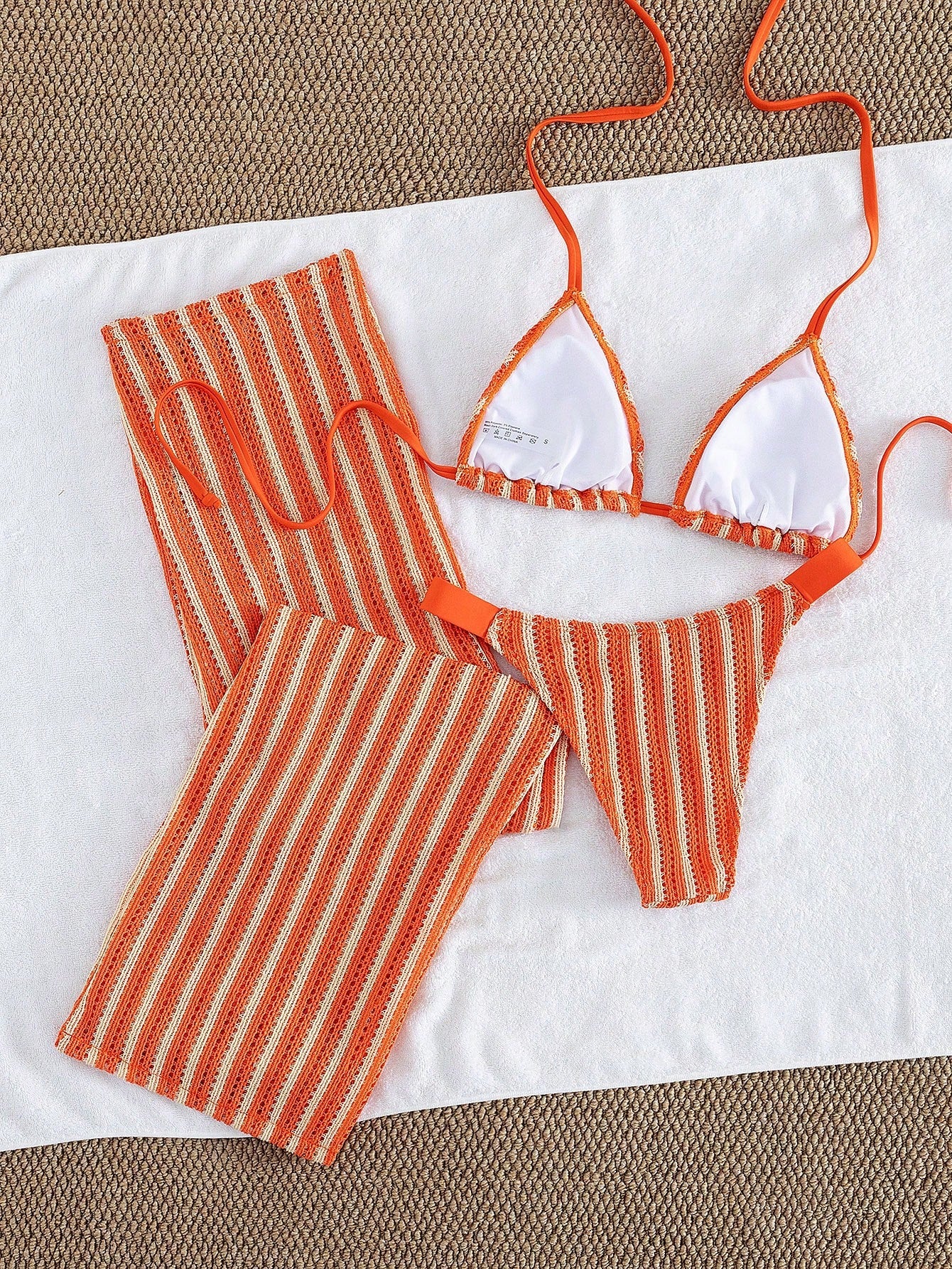 Conjunto Biquíni 3 Peças Tricô Rebeca