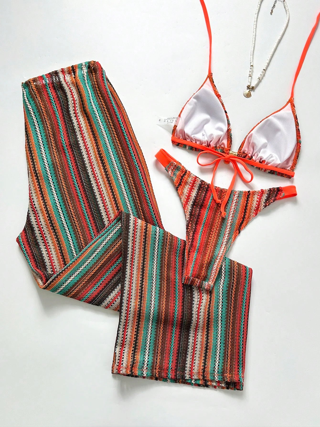 Conjunto Biquíni 3 Peças Tricô Elegante Ariela