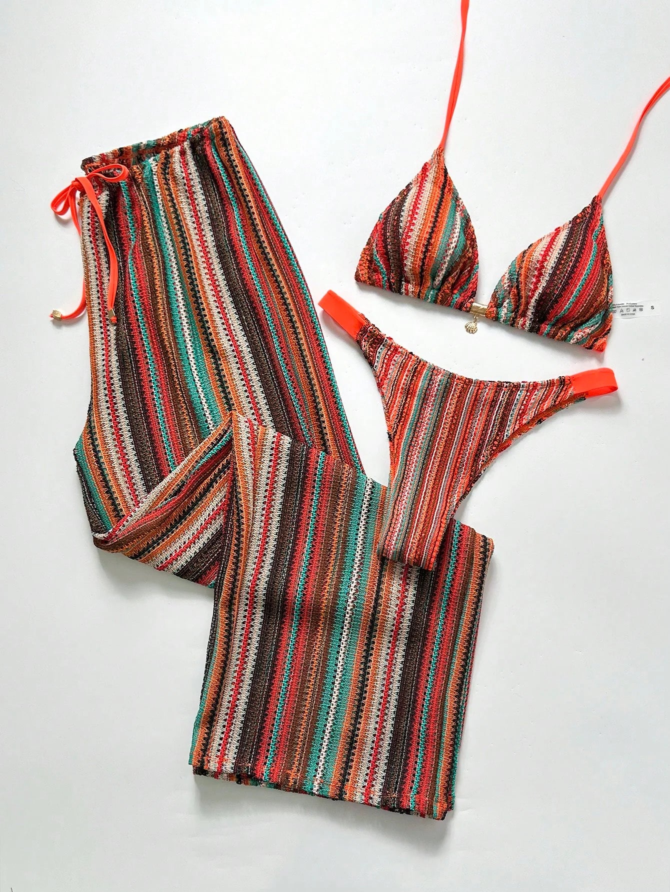 Conjunto Biquíni 3 Peças Tricô Elegante Ariela