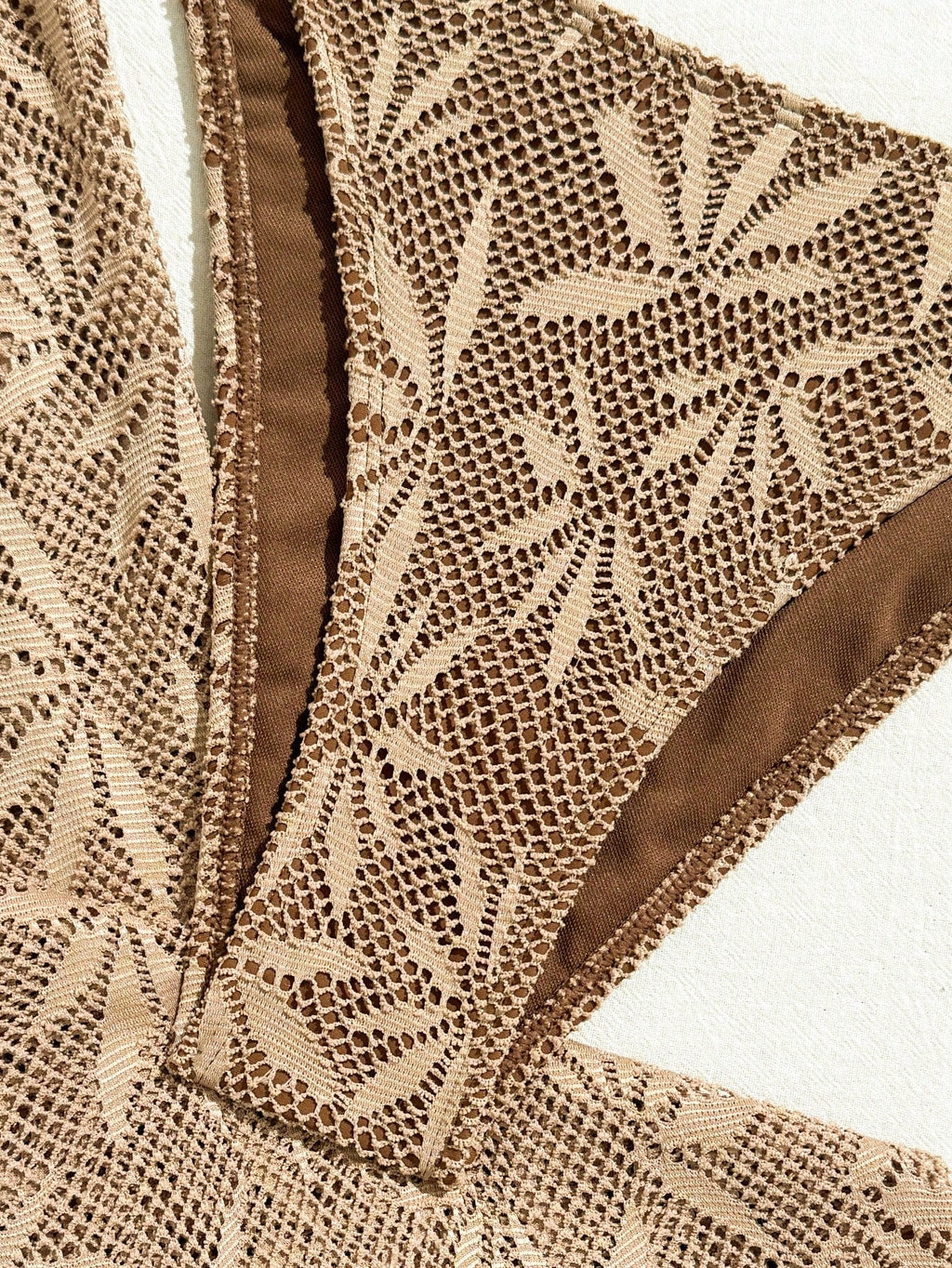 Conjunto Biquíni 3 Peças Renda Elegante Pérola
