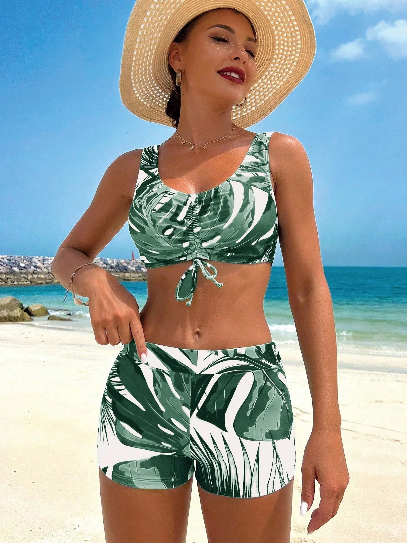 Conjunto Biquíni Tropical 3 Peças Laura