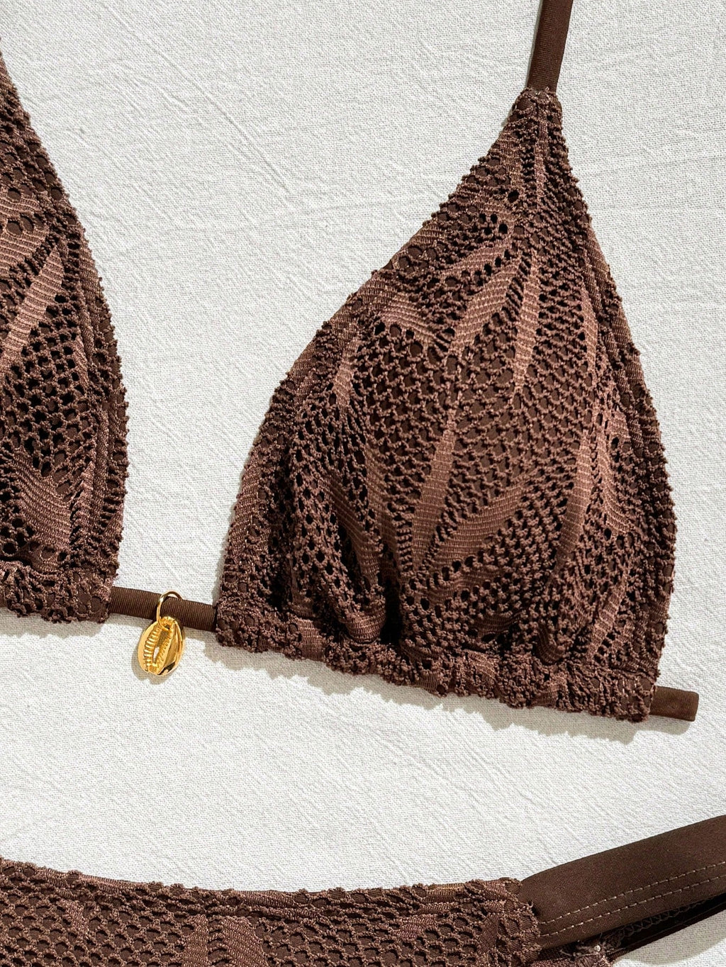 Conjunto Biquíni 3 Peças Renda Elegante Pérola