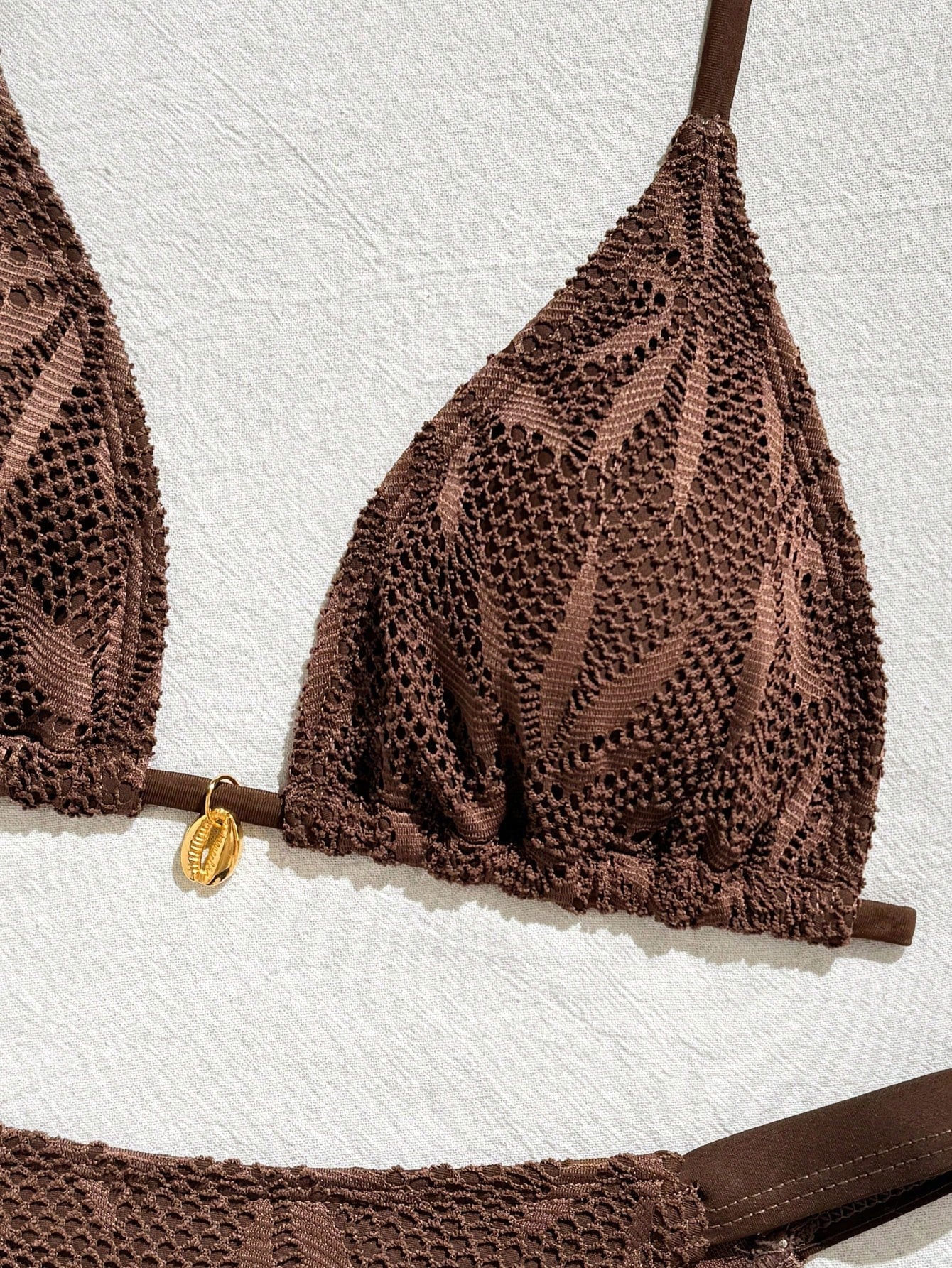 Conjunto Biquíni 3 Peças Renda Elegante Pérola