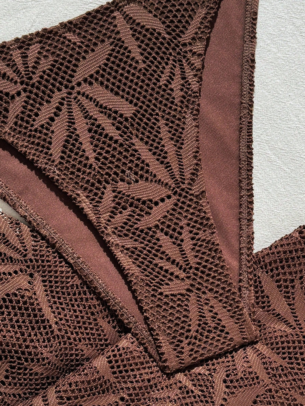 Conjunto Biquíni 3 Peças Renda Elegante Pérola