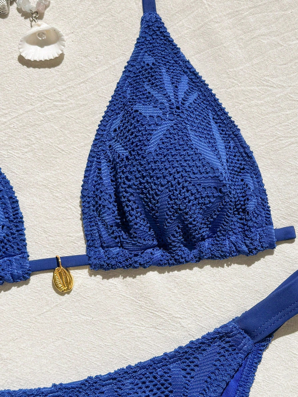 Conjunto Biquíni 3 Peças Renda Elegante Pérola
