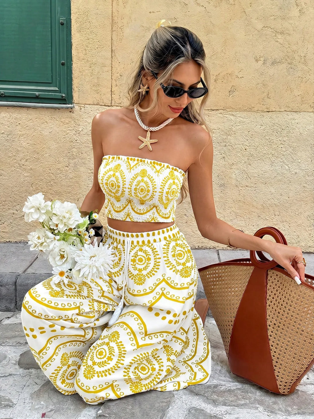 Conjunto de 2 peças Cropped Pérola