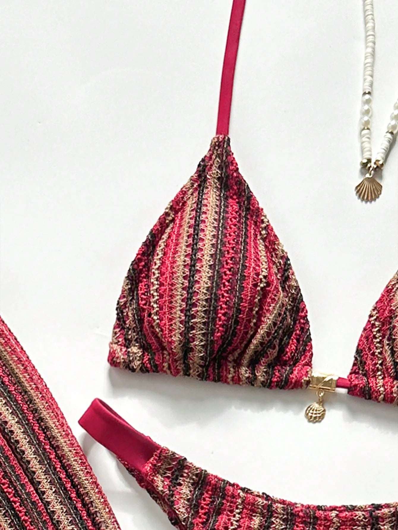 Conjunto Biquíni 3 Peças Tricô Elegante Ariela