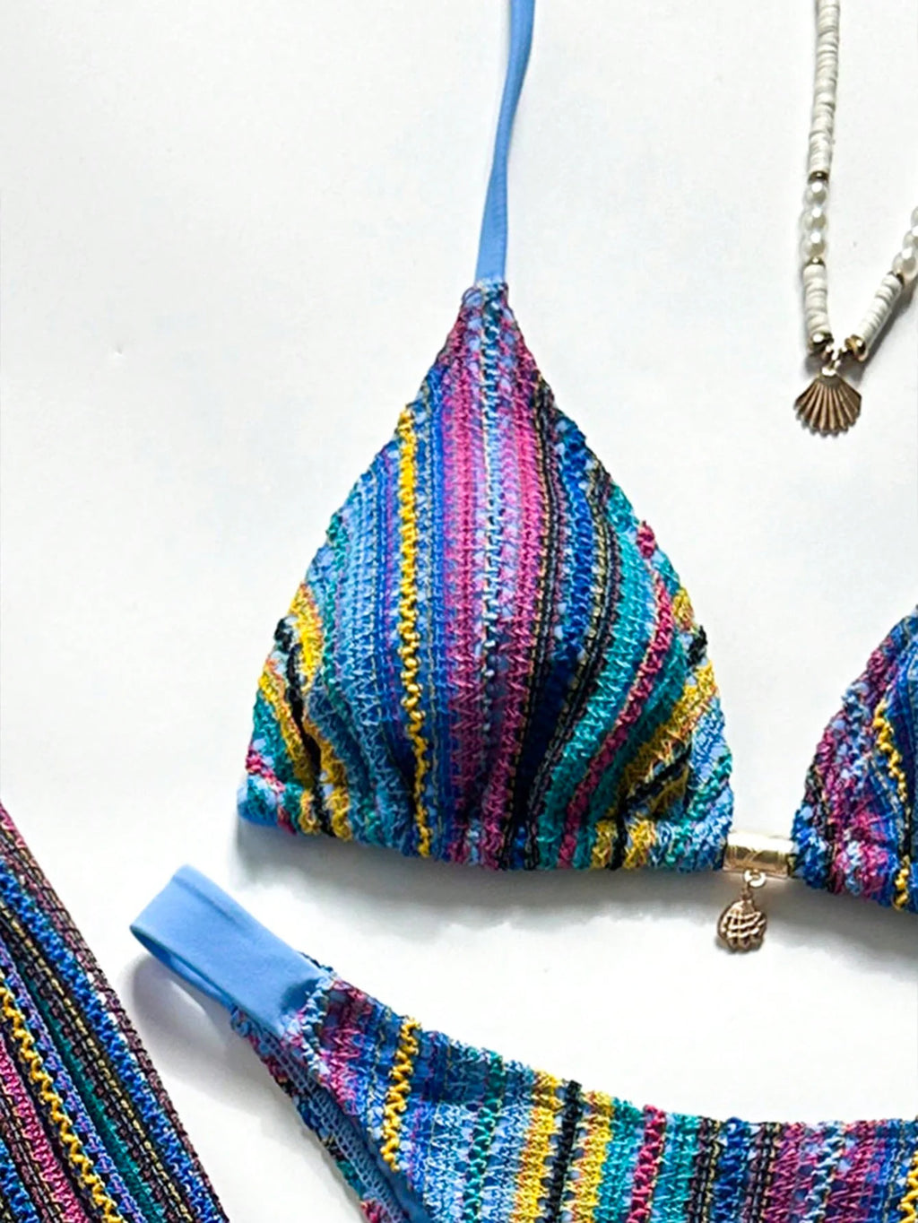 Conjunto Biquíni 3 Peças Tricô Elegante Ariela