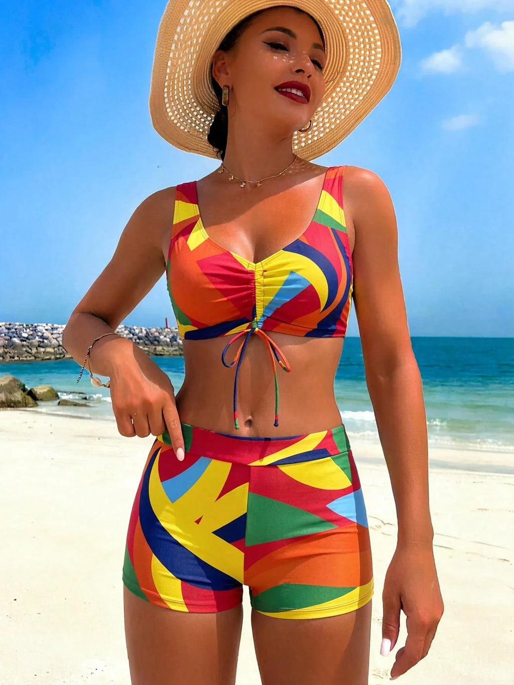 Conjunto Biquíni Tropical 3 Peças Laura