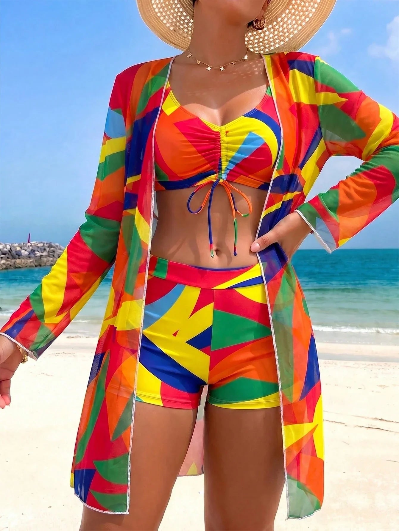 Conjunto Biquíni Tropical 3 Peças Laura