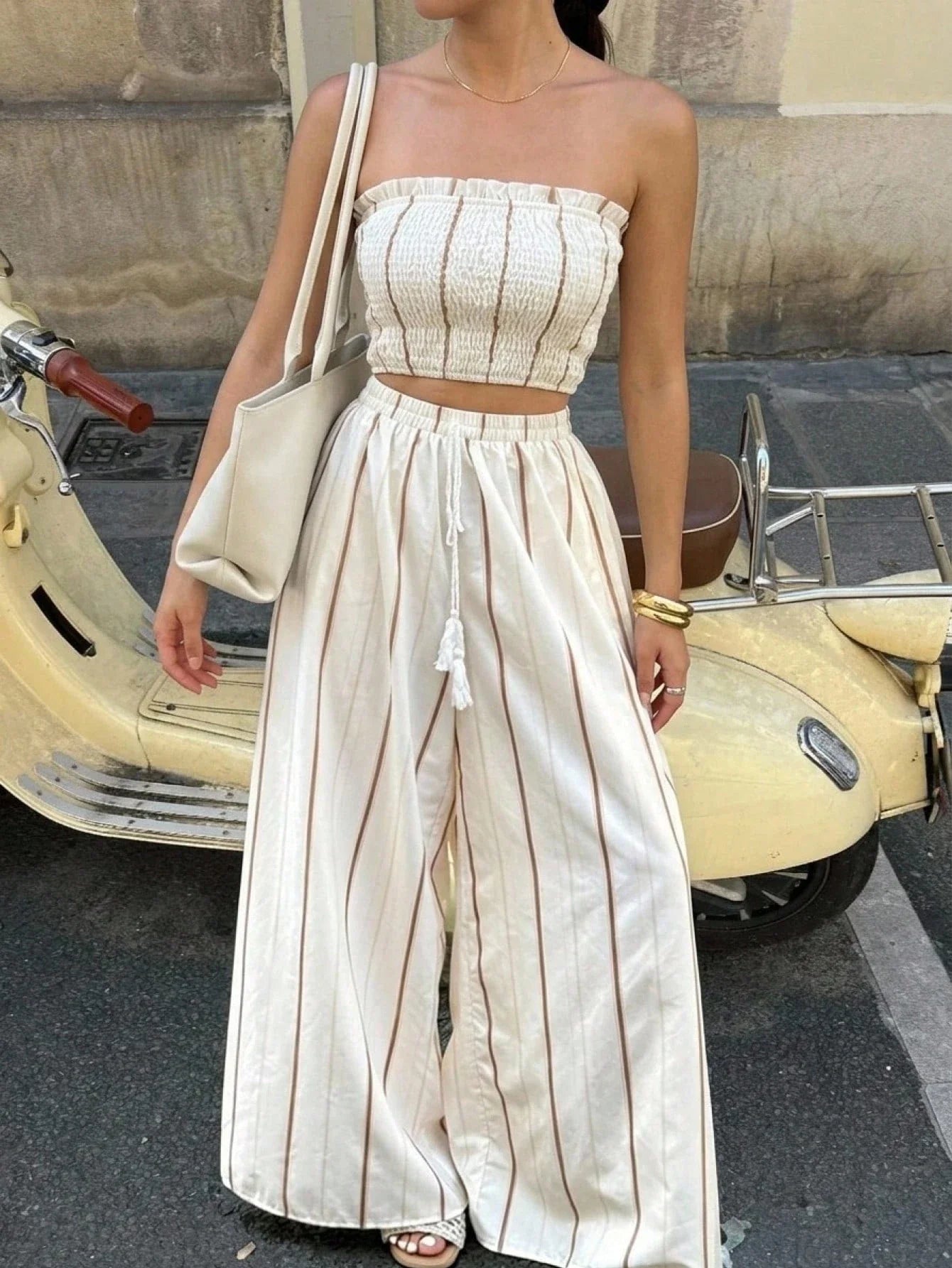 Conjunto de 2 peças Cropped Pérola