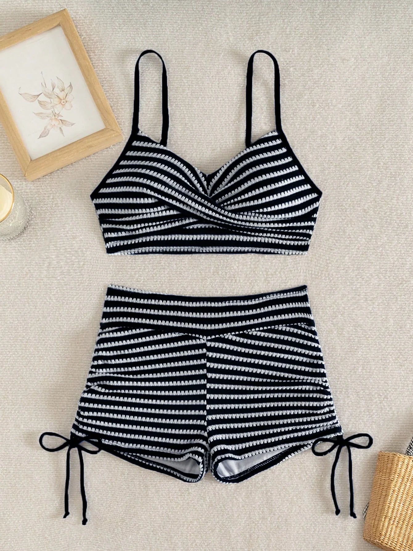 Conjunto Biquíni Shorts 2 Peças Texturizado Alice