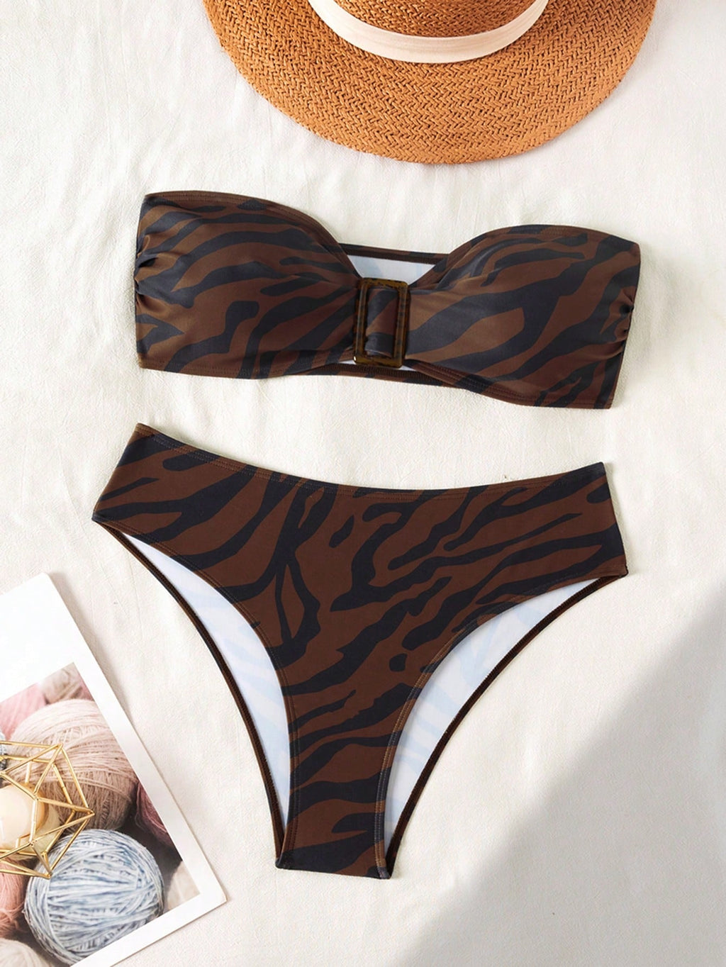 Biquíni Casual Estampa Zebra