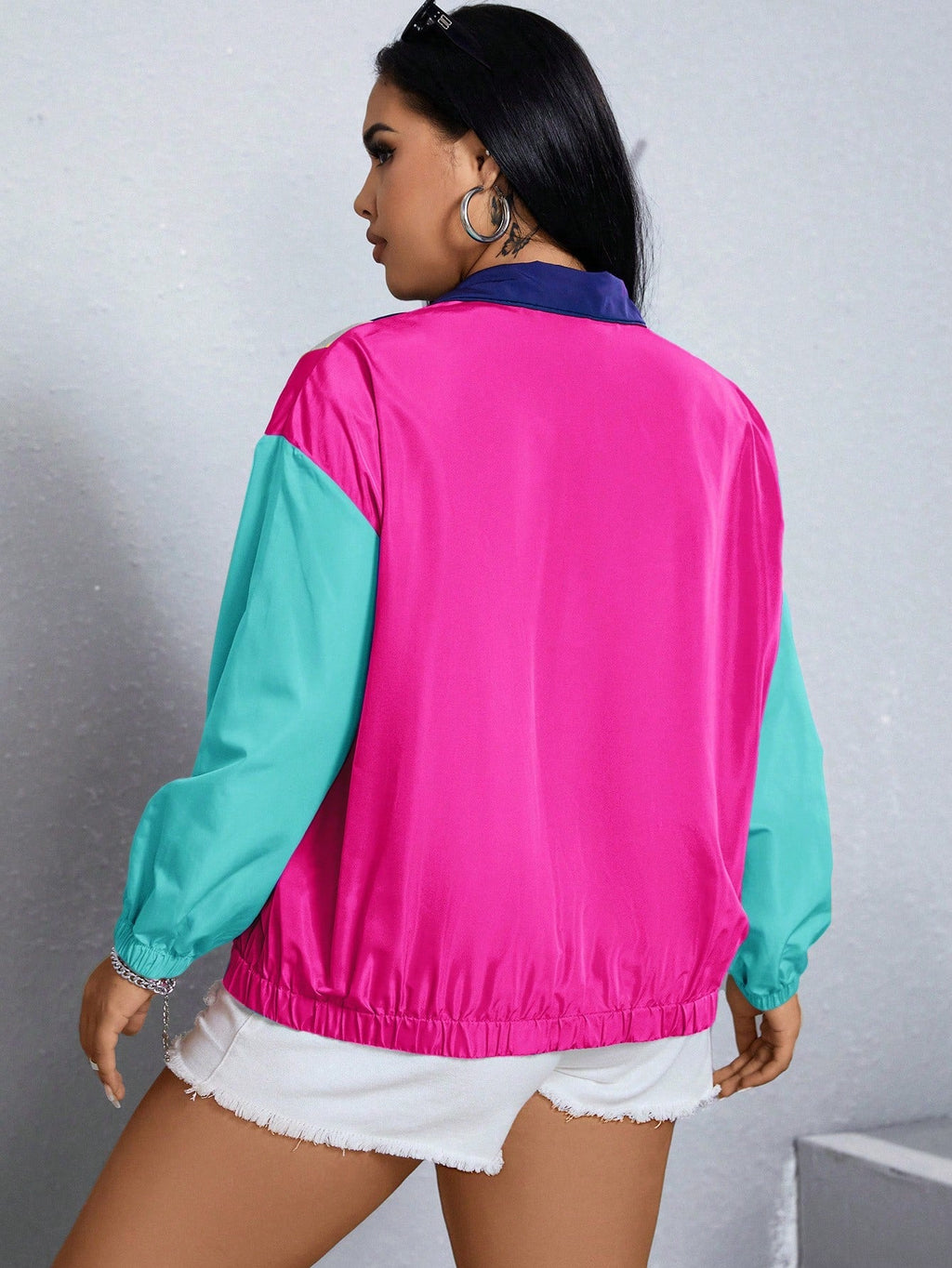 Corta-Vento Plus Size Zip Up