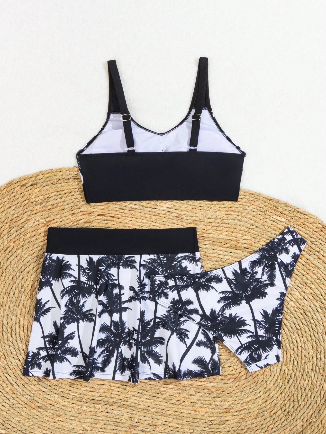 Conjunto de Biquíni Feminino de 3 Peças Tie-Dye Tropical M
