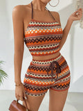 Conjunto Crochê Praia Colorido - Regata e Shorts Halter